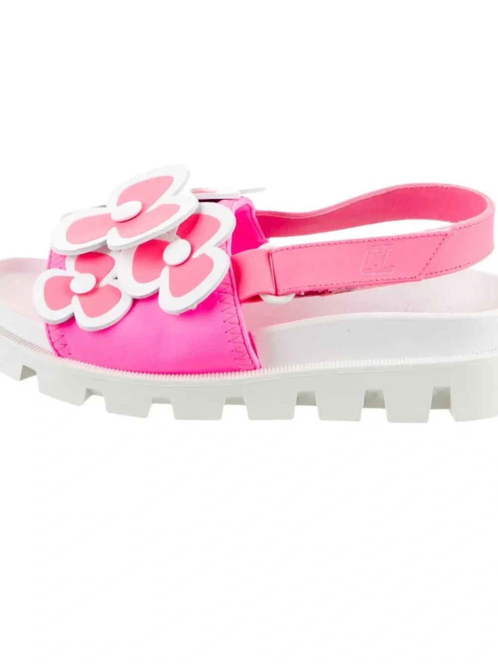 Christian Louboutin Pink Floral Slingback Kids Sandals euro 33 ( us size 2